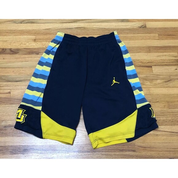 Nike Air Jordan Basketball Short Men's S Blue Marquette Golden Eagles Team Logo